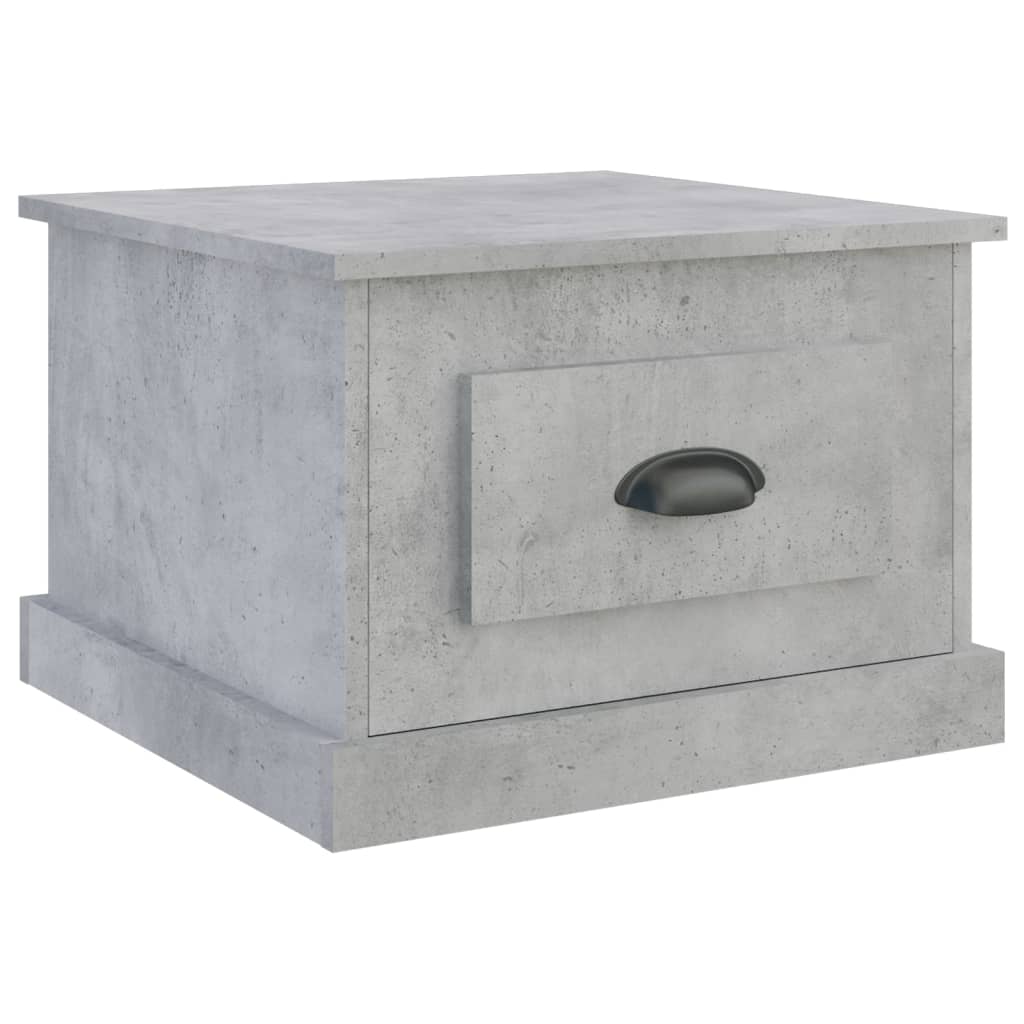betonszürke szerelt fa dohányzóasztal 50 x 50 x 35 cm