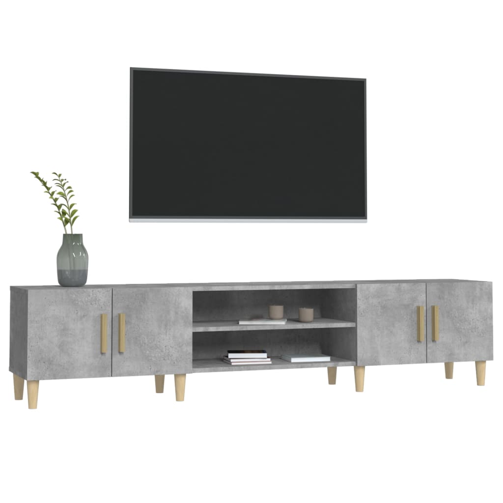 betonszürke szerelt fa TV-szekrény 180x31,5x40 cm