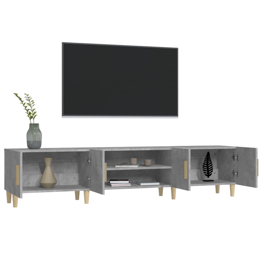 betonszürke szerelt fa TV-szekrény 180x31,5x40 cm