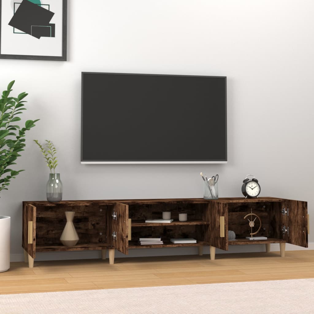 füstös tölgy színű szerelt fa TV-szekrény 180x31,5x40 cm
