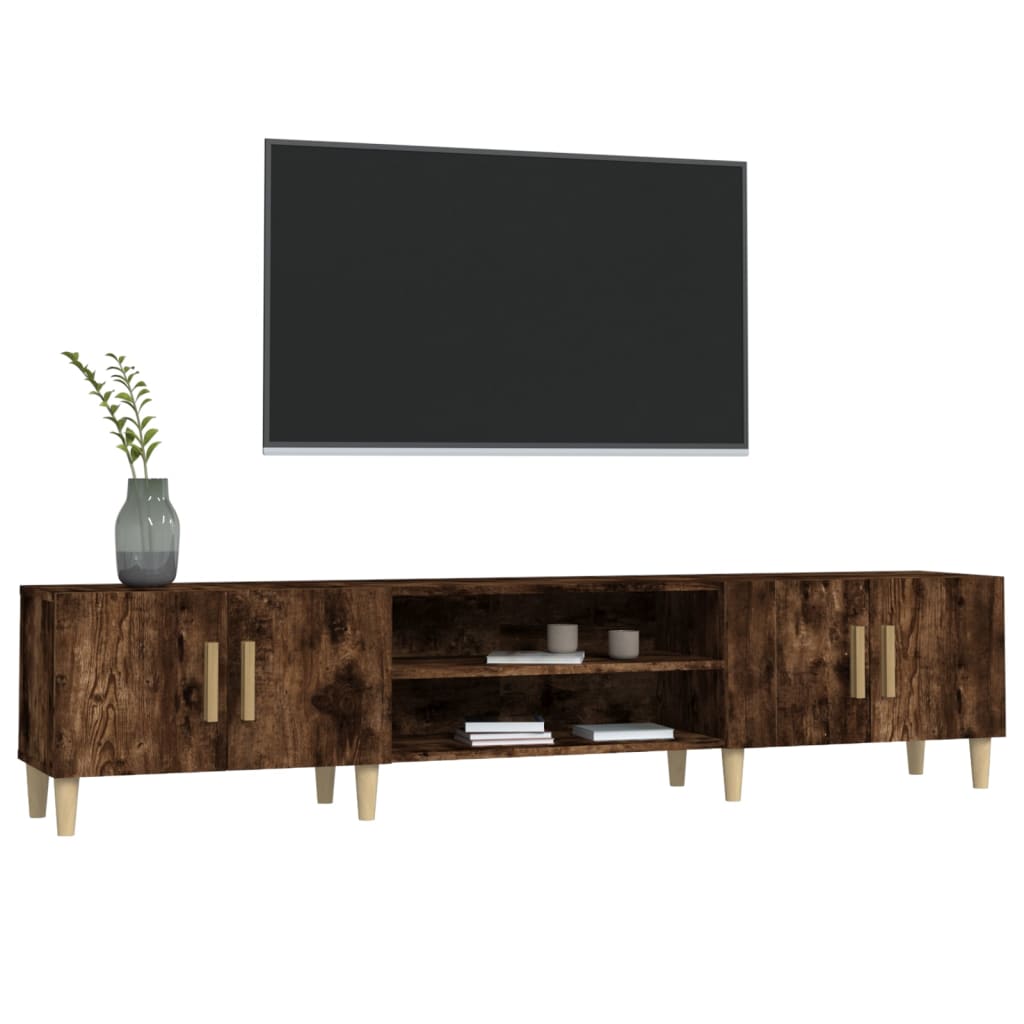 füstös tölgy színű szerelt fa TV-szekrény 180x31,5x40 cm
