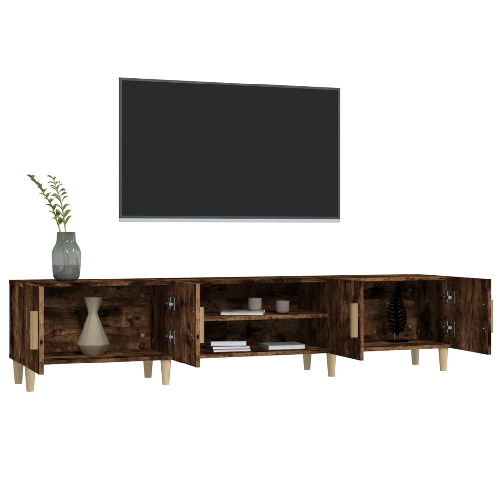 füstös tölgy színű szerelt fa TV-szekrény 180x31,5x40 cm