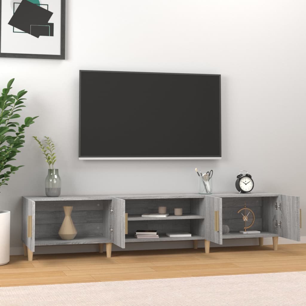 szürke sonoma színű szerelt fa TV-szekrény 180 x 31,5 x 40 cm
