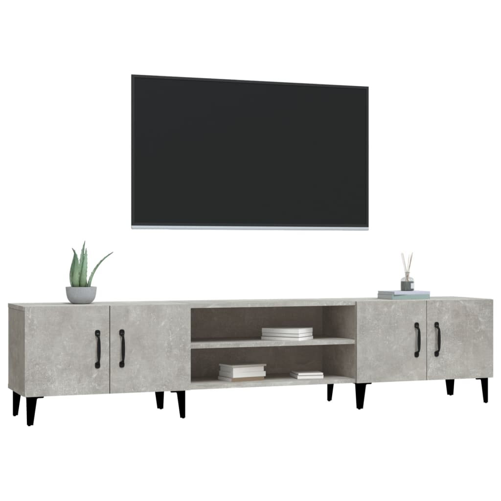 betonszürke szerelt fa TV-szekrény 180x31,5x40 cm