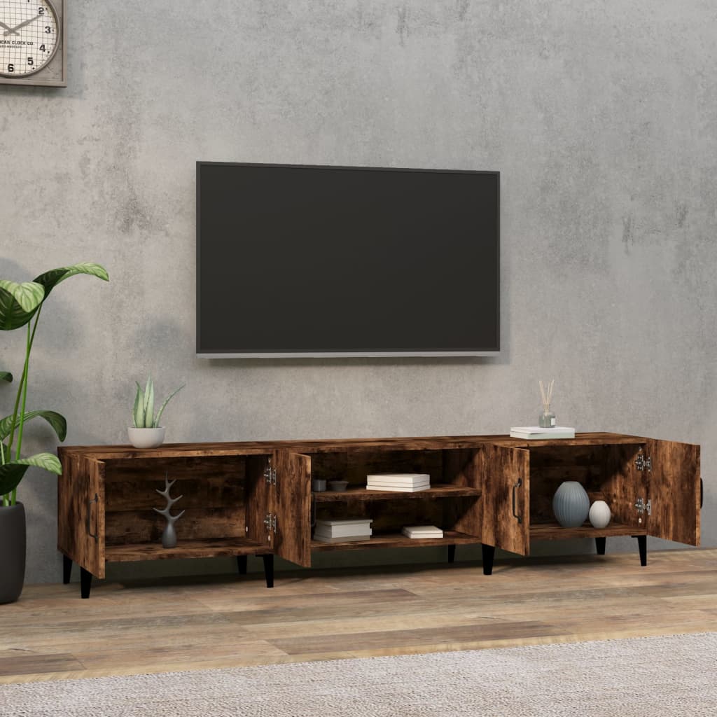 füstös tölgy színű szerelt fa TV-szekrény 180x31,5x40 cm