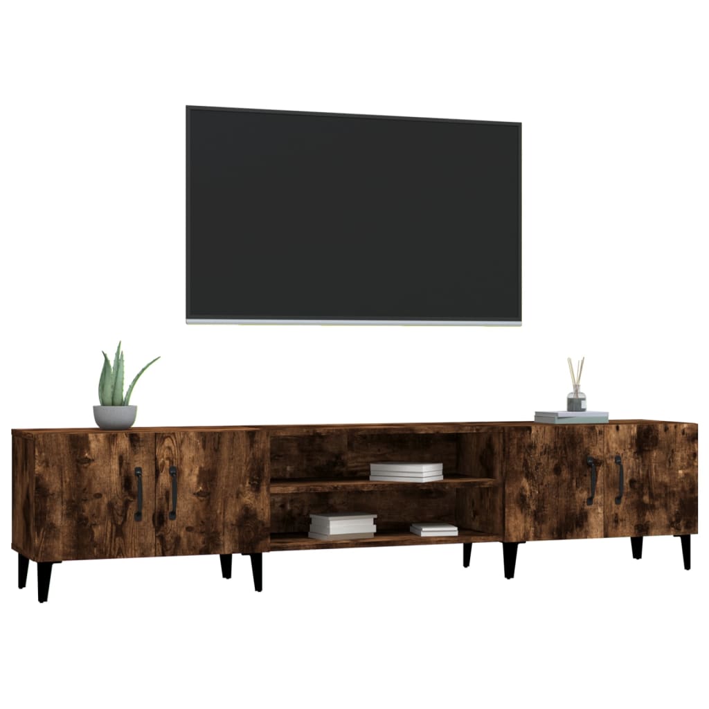 füstös tölgy színű szerelt fa TV-szekrény 180x31,5x40 cm