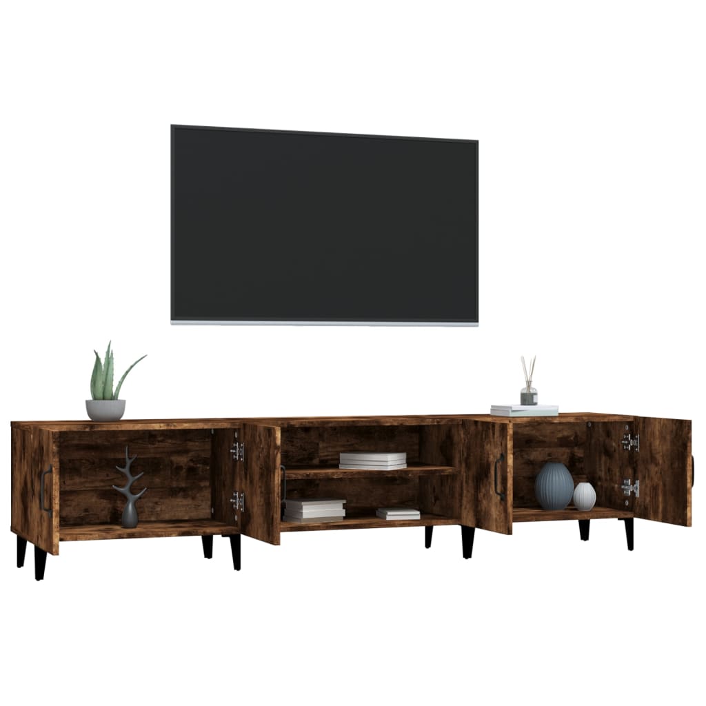 füstös tölgy színű szerelt fa TV-szekrény 180x31,5x40 cm