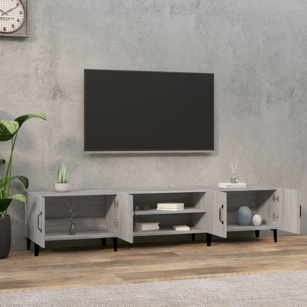 szürke sonoma színű szerelt fa TV-szekrény 180 x 31,5 x 40 cm