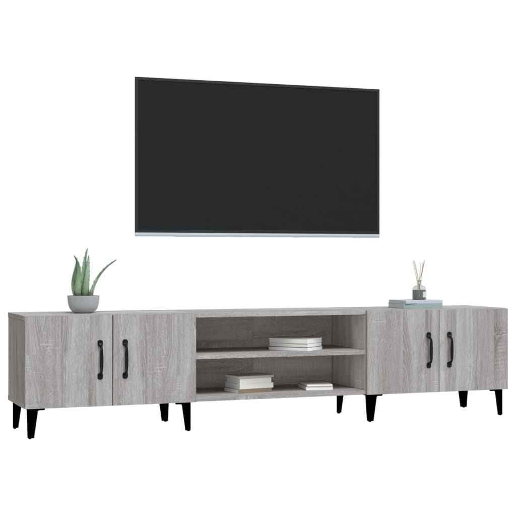 szürke sonoma színű szerelt fa TV-szekrény 180 x 31,5 x 40 cm
