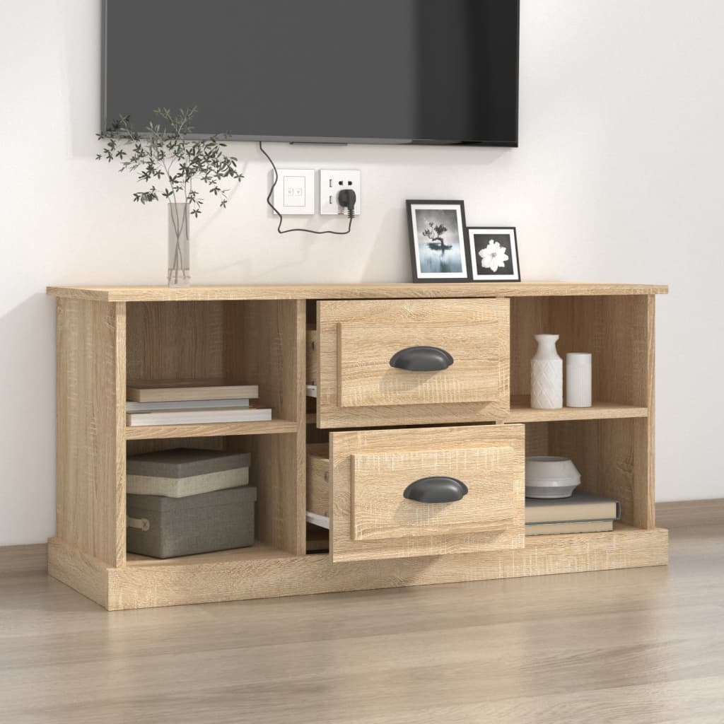 sonoma tölgyszínű szerelt fa TV-szekrény 99,5x35,5x48 cm