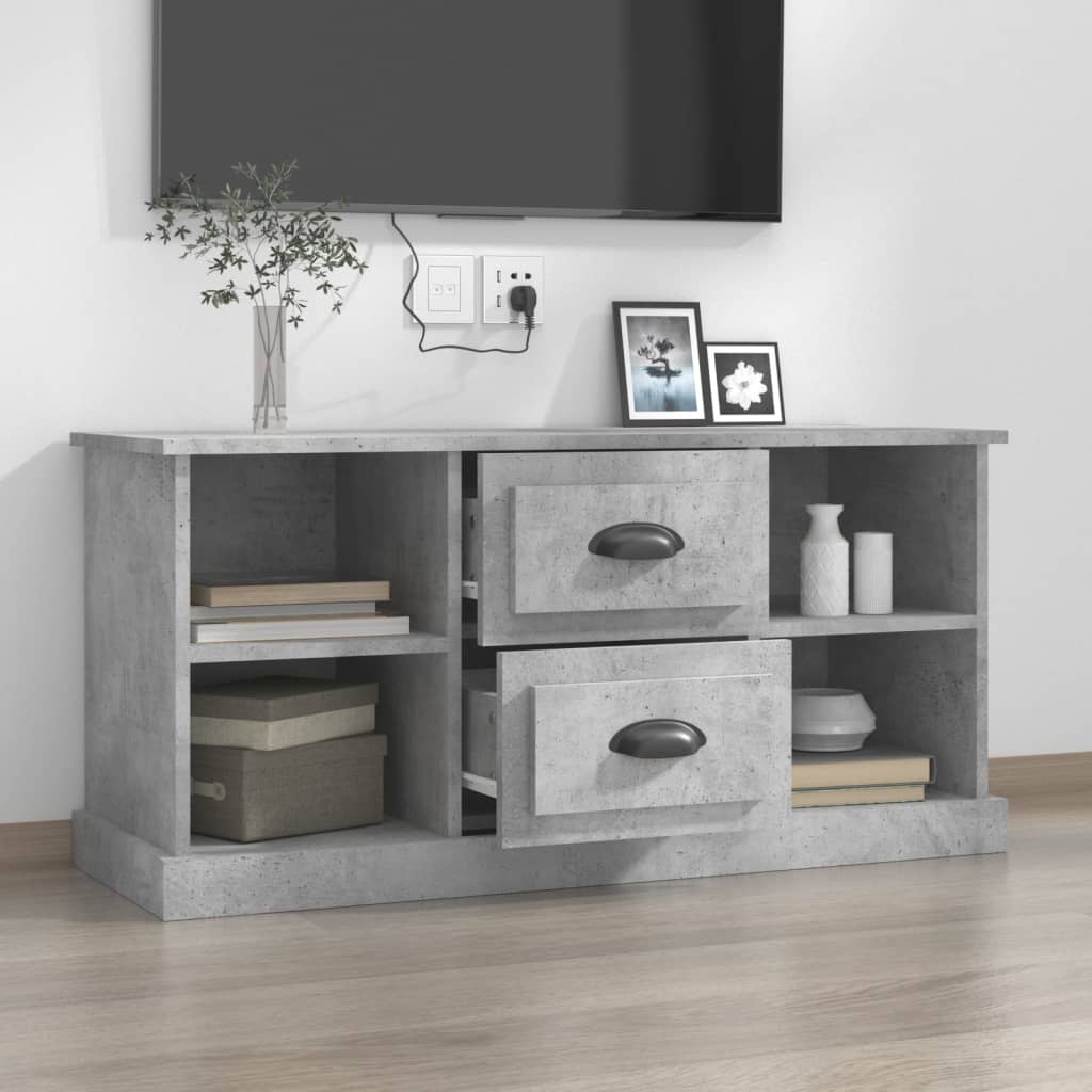 betonszürke szerelt fa TV-szekrény 99,5 x 35,5 x 48 cm