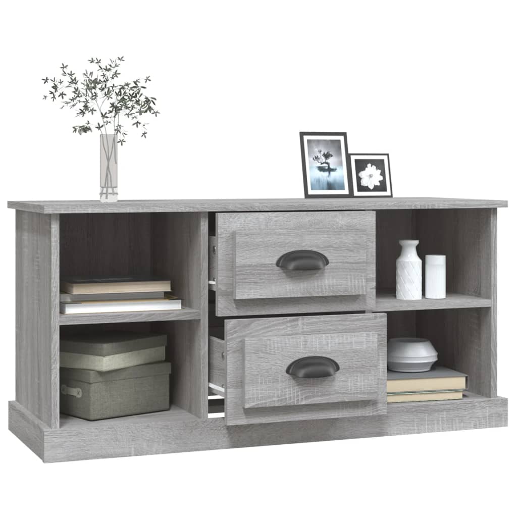 szürke sonoma színű szerelt fa TV-szekrény 99,5x35,5x48 cm