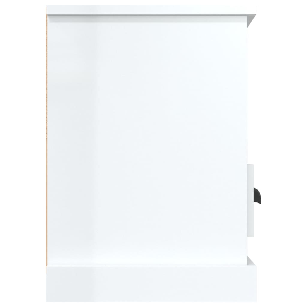 fehér magasfényű szerelt fa TV-szekrény 100x35x50 cm