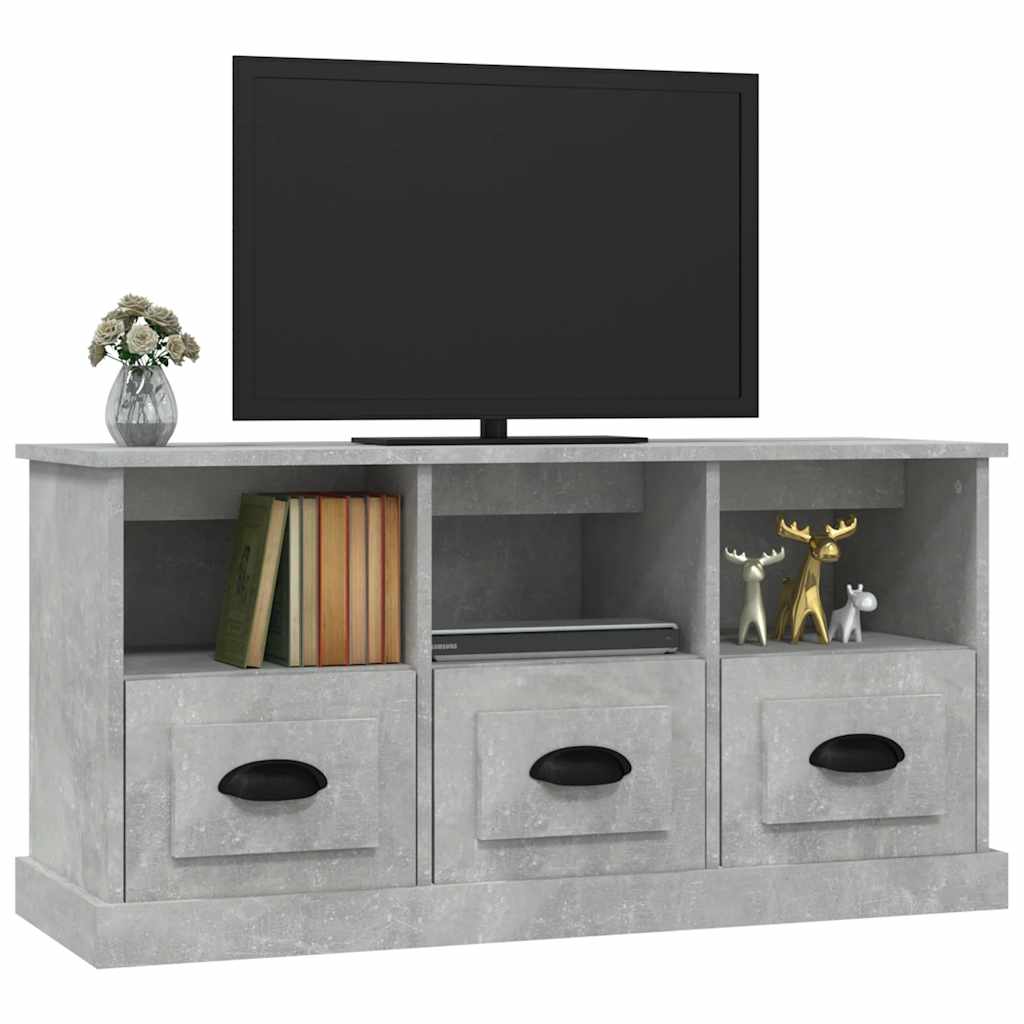 betonszürke szerelt fa TV-szekrény 100x35x50 cm