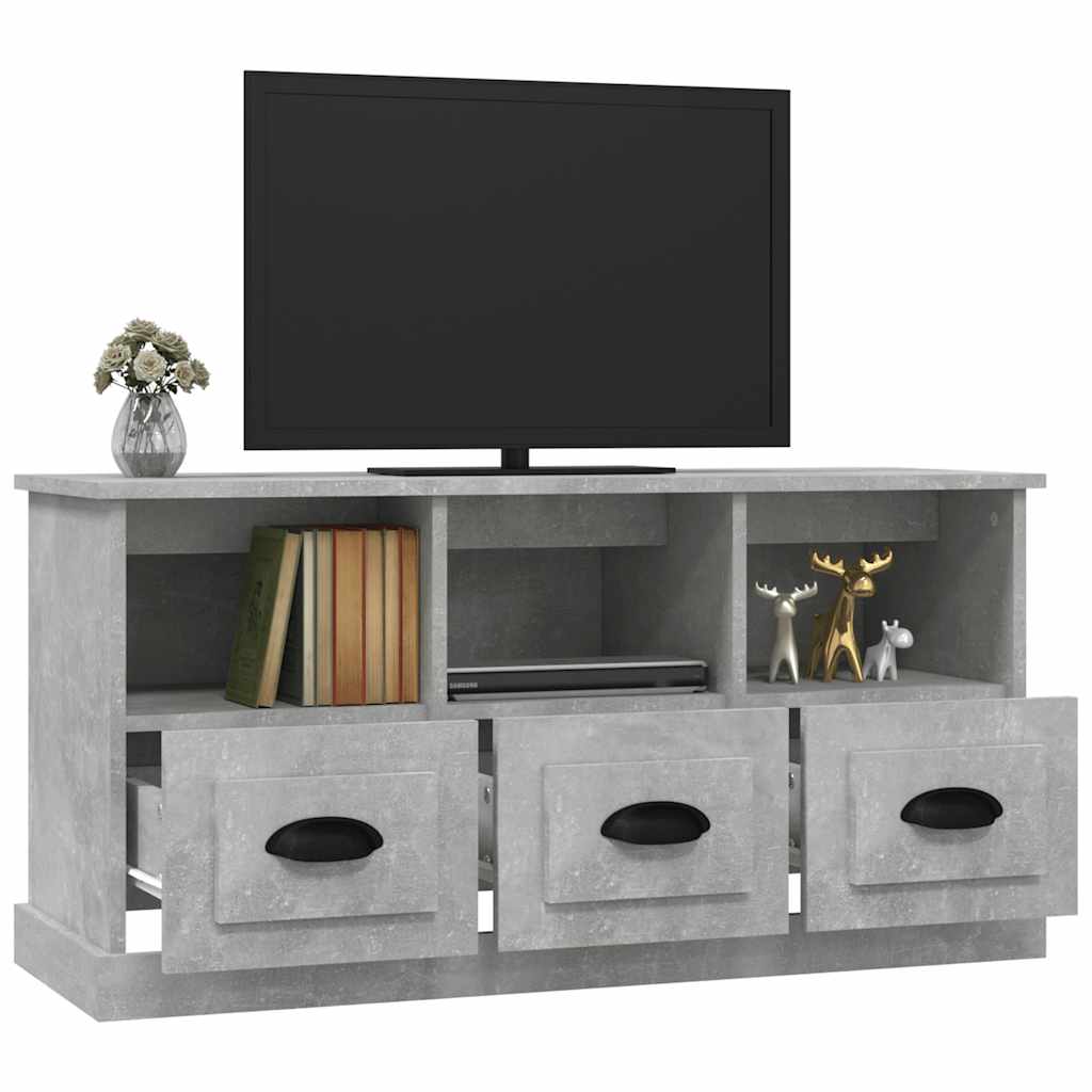 betonszürke szerelt fa TV-szekrény 100x35x50 cm