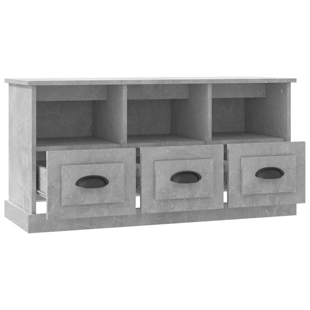 betonszürke szerelt fa TV-szekrény 100x35x50 cm
