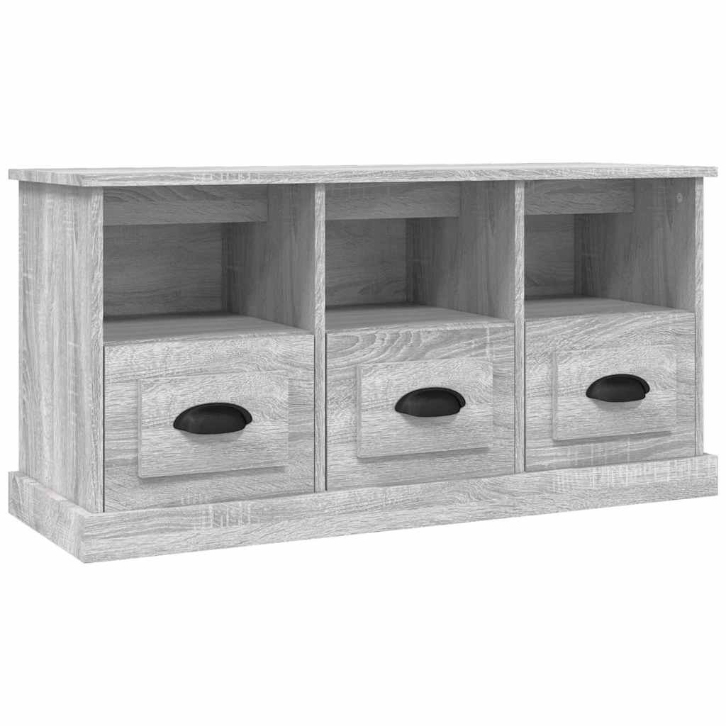 szürke sonoma színű szerelt fa TV-szekrény 100x35x50 cm