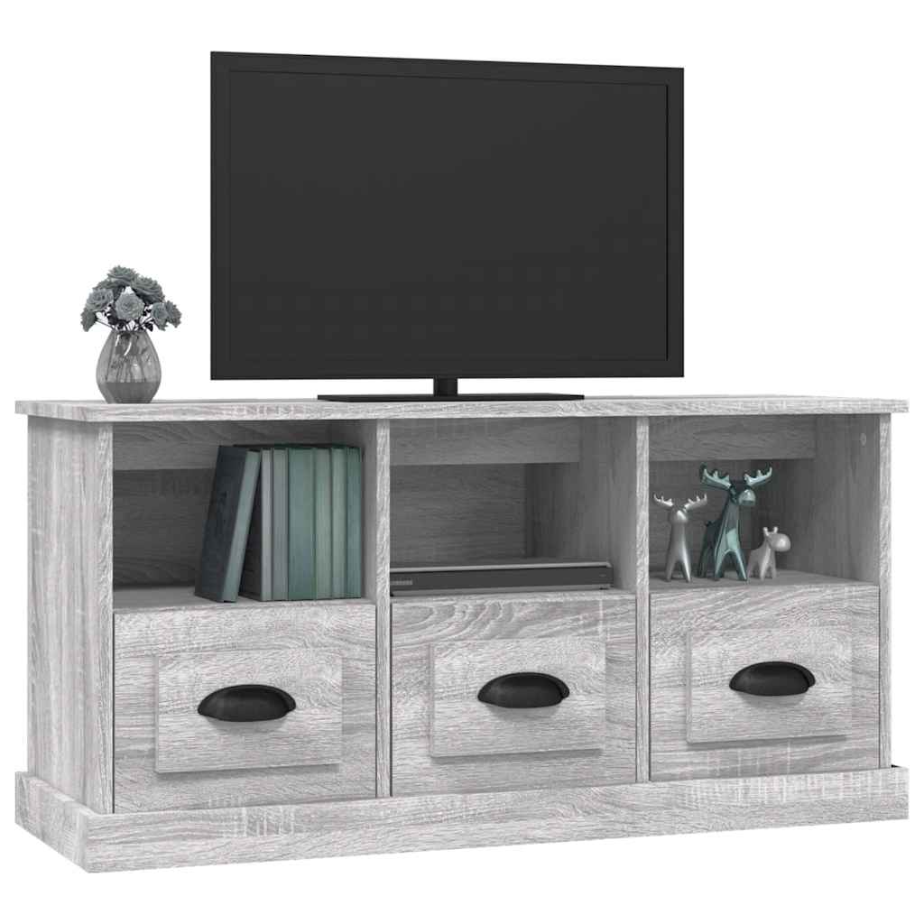 szürke sonoma színű szerelt fa TV-szekrény 100x35x50 cm