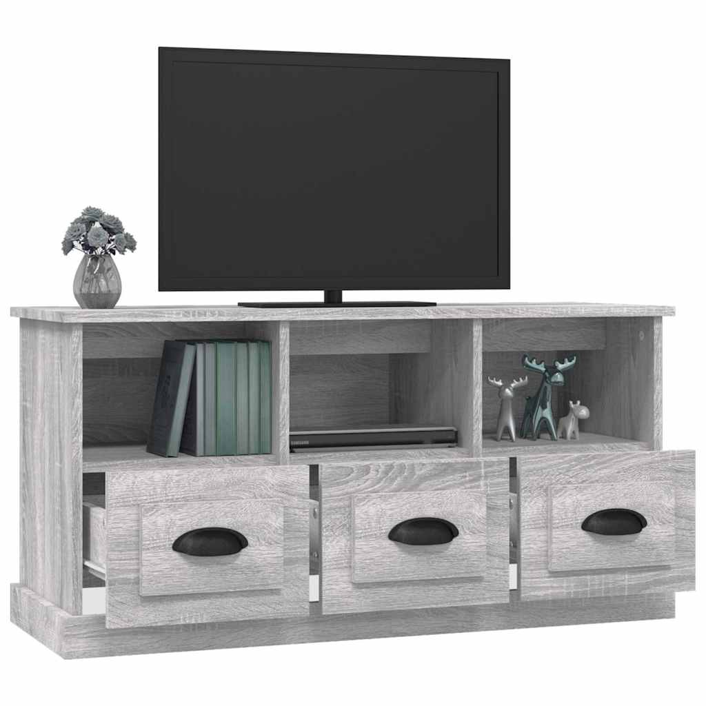 szürke sonoma színű szerelt fa TV-szekrény 100x35x50 cm