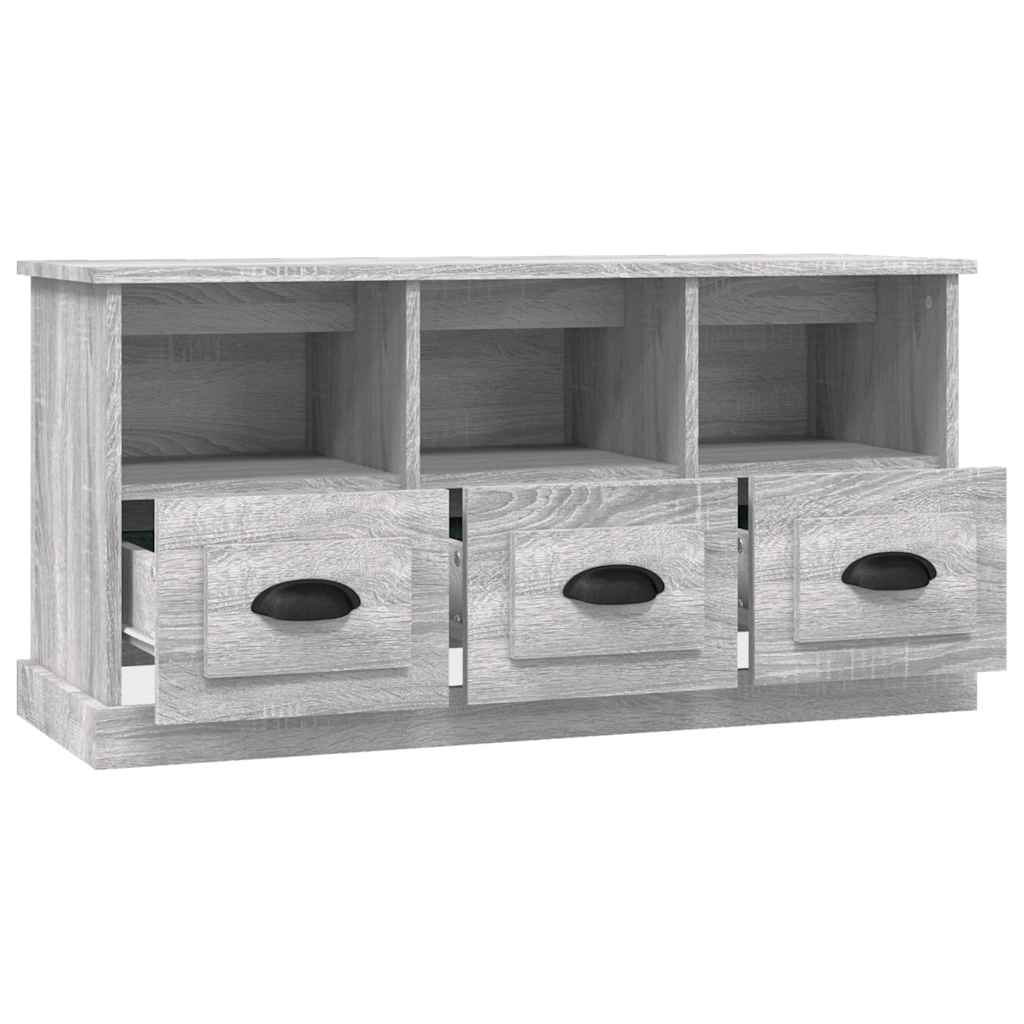 szürke sonoma színű szerelt fa TV-szekrény 100x35x50 cm