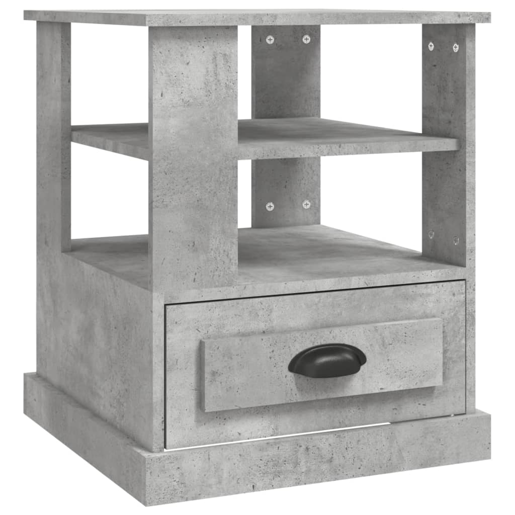 betonszürke szerelt fa dohányzóasztal 50x50x60 cm