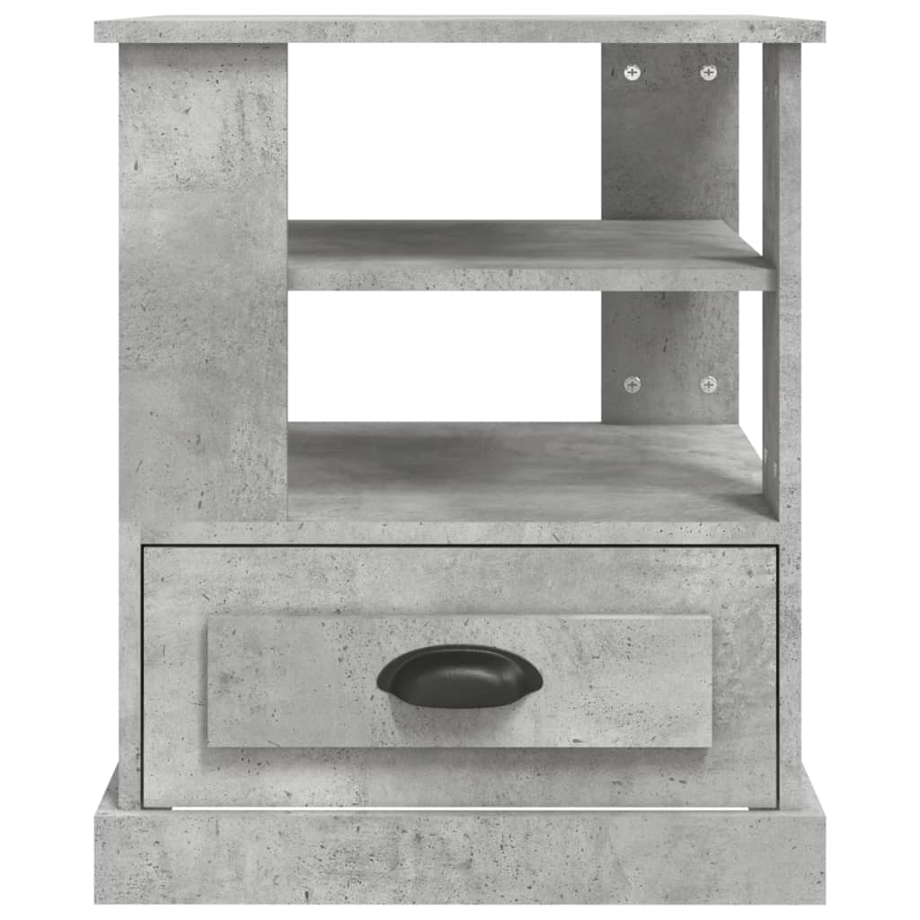 betonszürke szerelt fa dohányzóasztal 50x50x60 cm