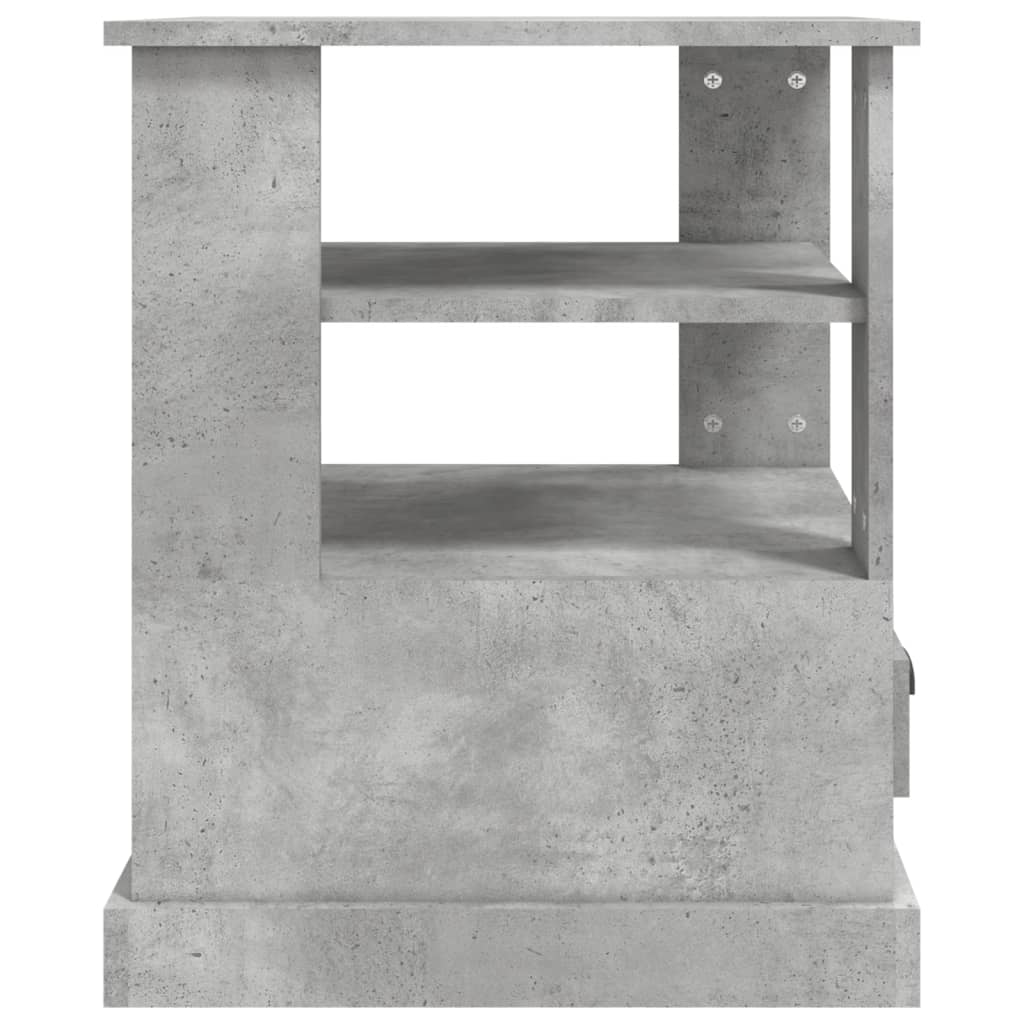 betonszürke szerelt fa dohányzóasztal 50x50x60 cm