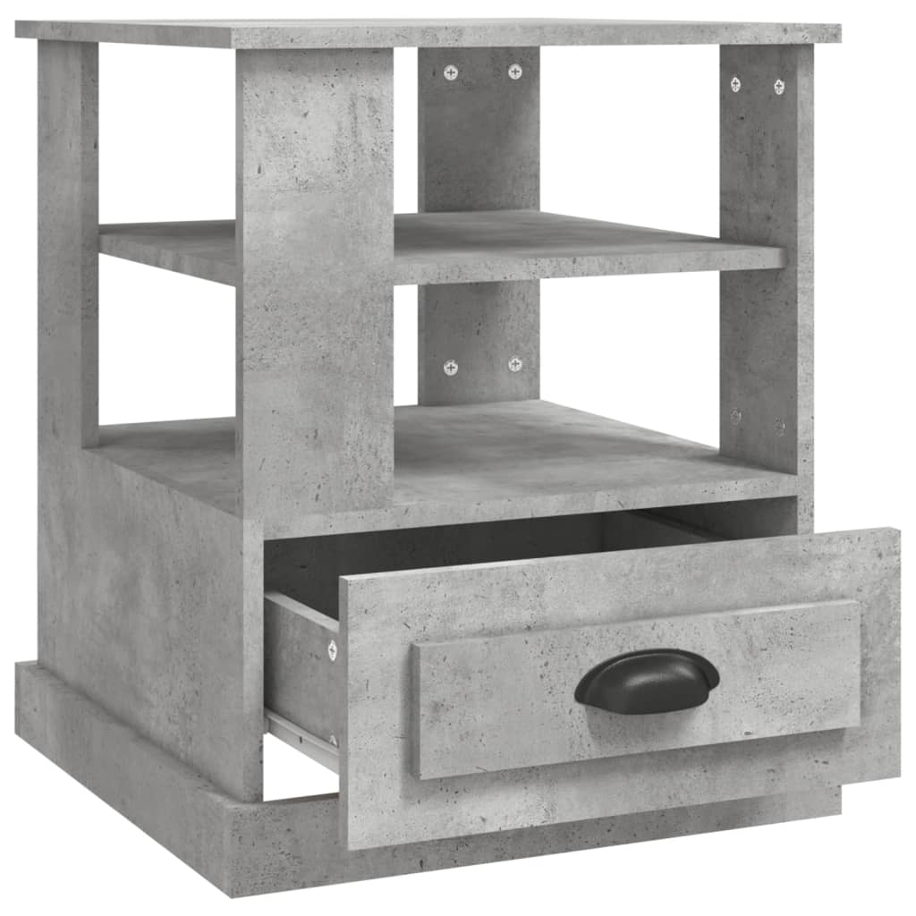 betonszürke szerelt fa dohányzóasztal 50x50x60 cm
