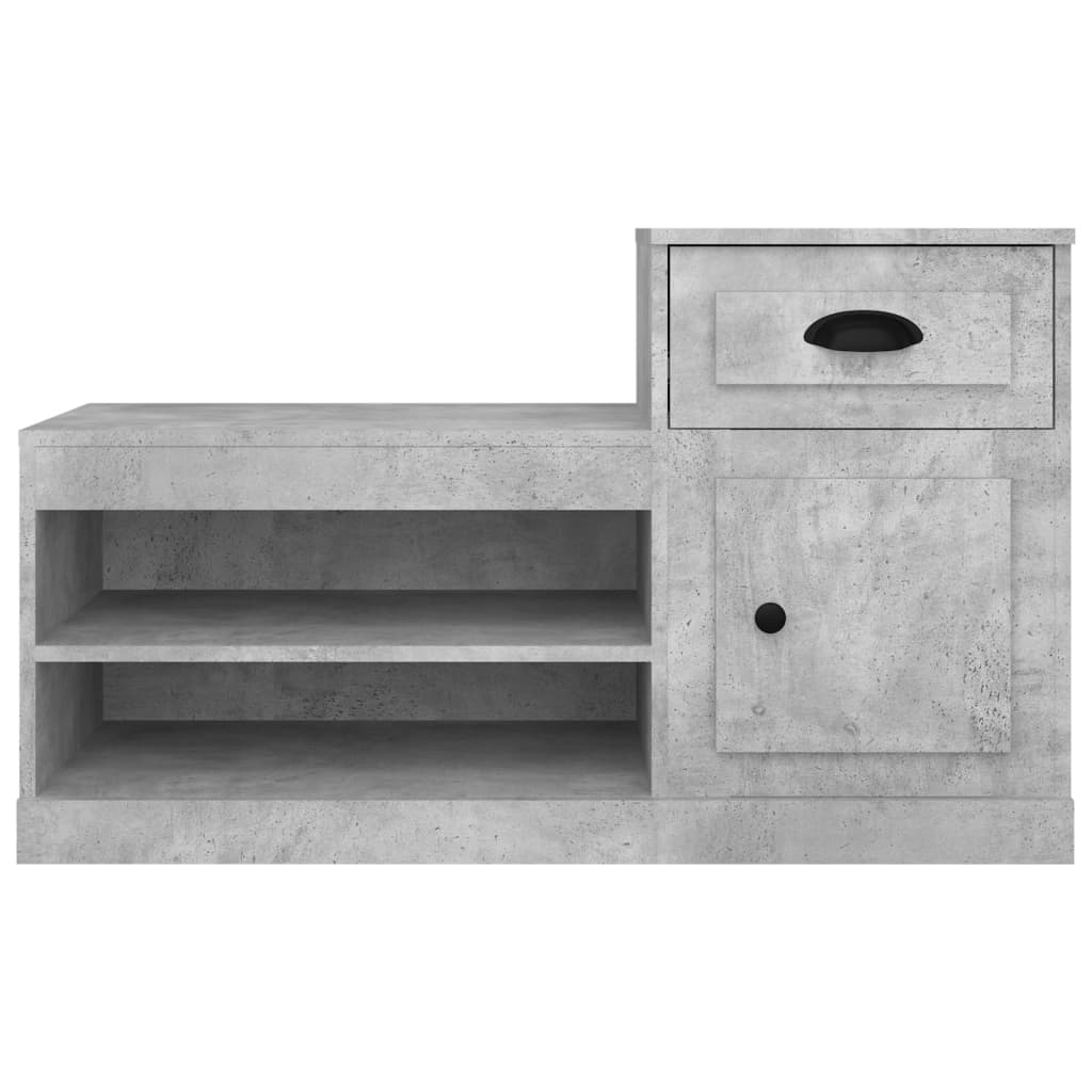 betonszürke szerelt fa cipőszekrény 100 x 42 x 60 cm