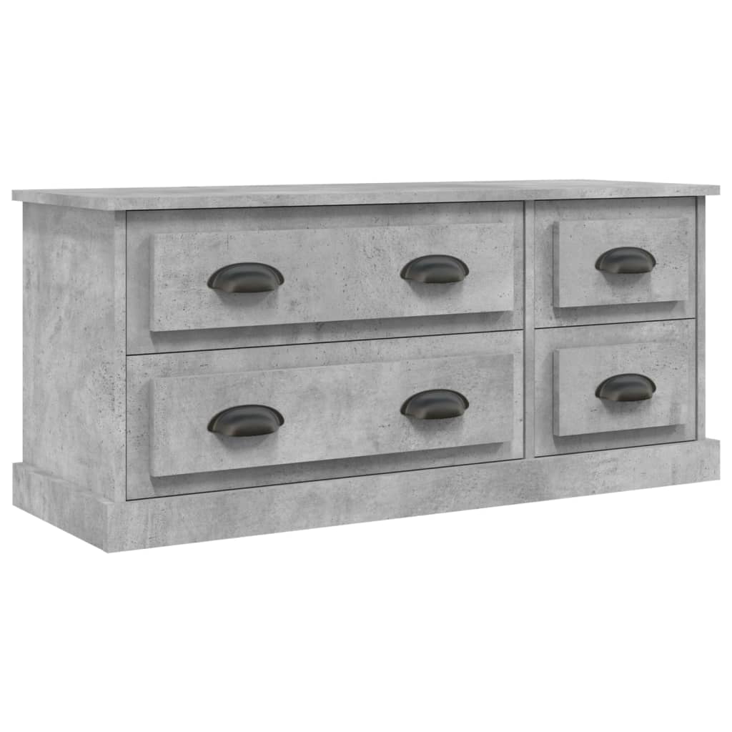 betonszürke szerelt fa TV-szekrény 100 x 35,5 x 45 cm