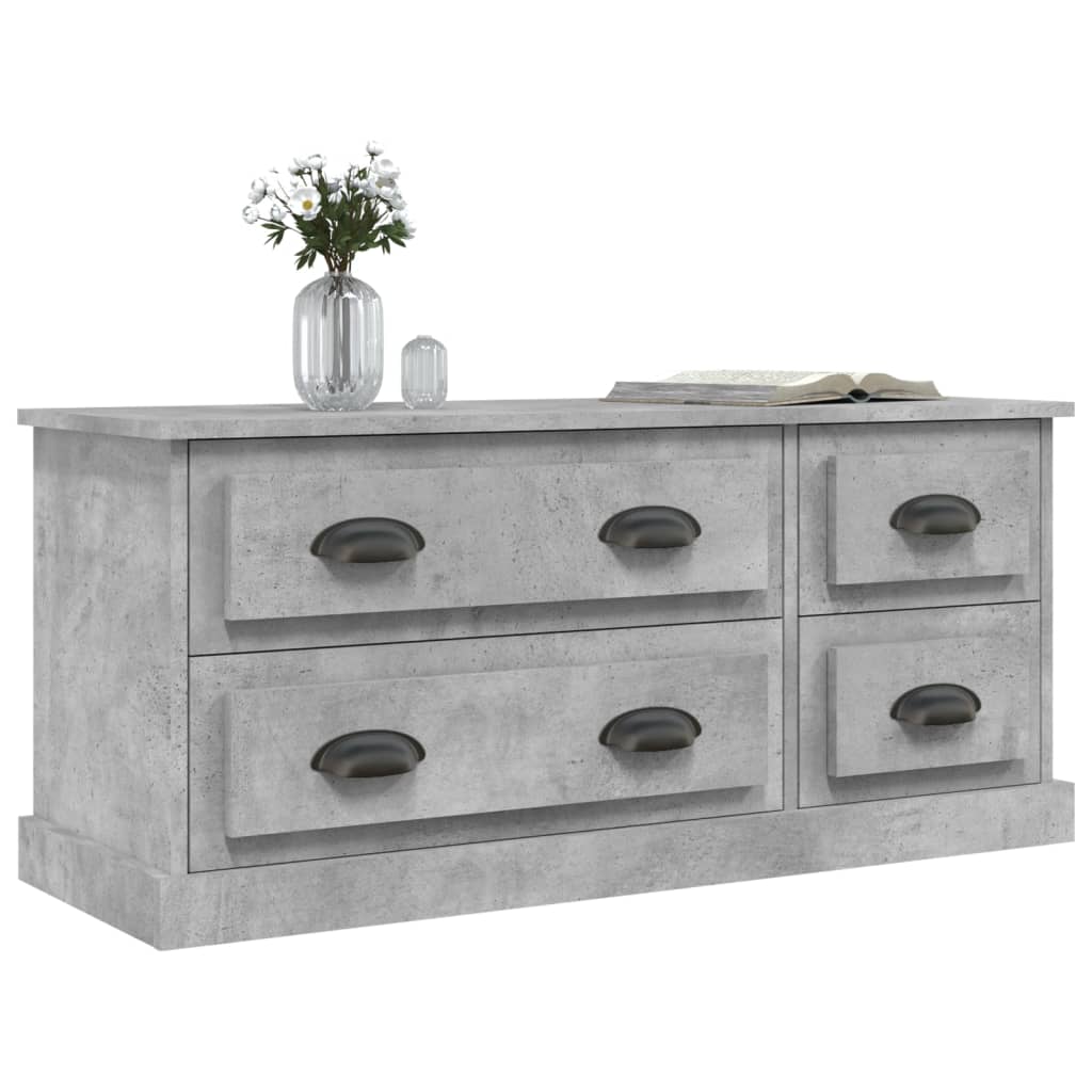 betonszürke szerelt fa TV-szekrény 100 x 35,5 x 45 cm