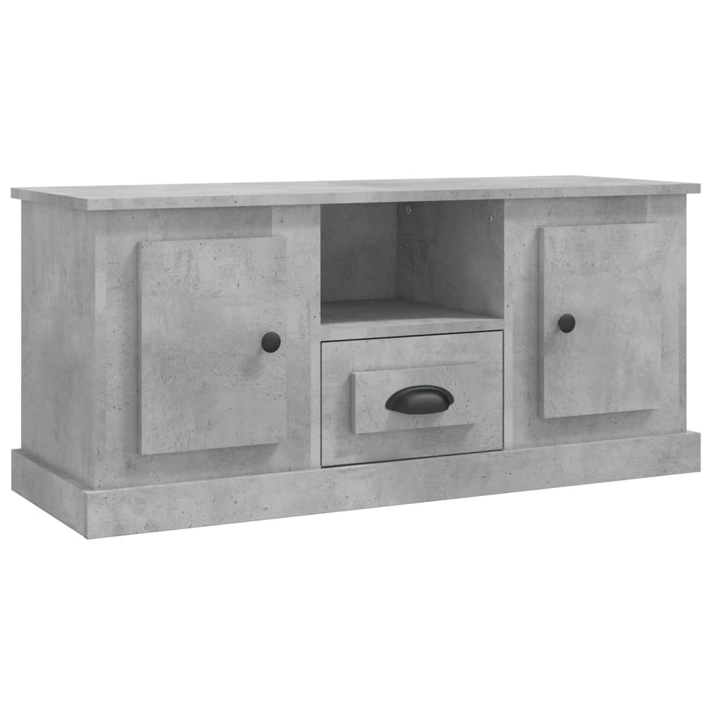 betonszürke szerelt fa TV-szekrény 100 x 35,5 x 45 cm