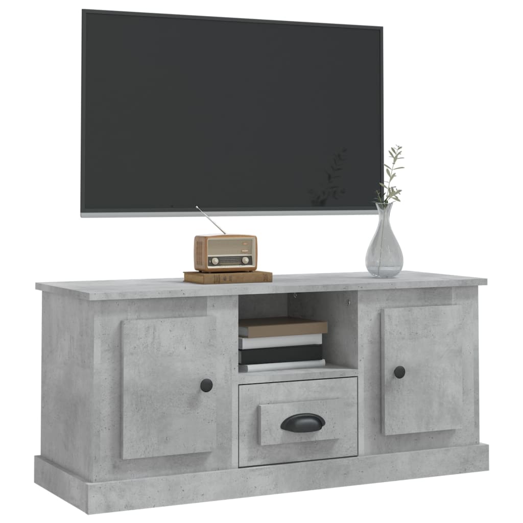 betonszürke szerelt fa TV-szekrény 100 x 35,5 x 45 cm