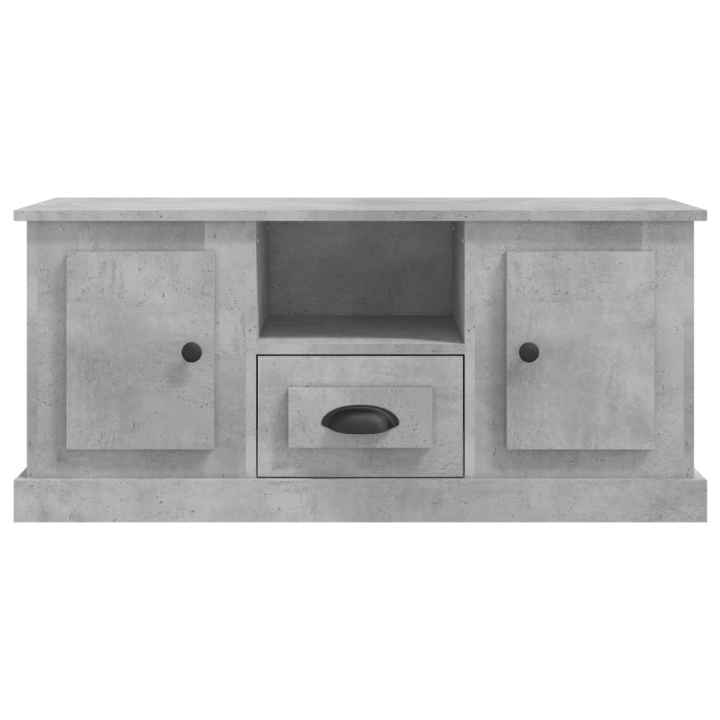 betonszürke szerelt fa TV-szekrény 100 x 35,5 x 45 cm
