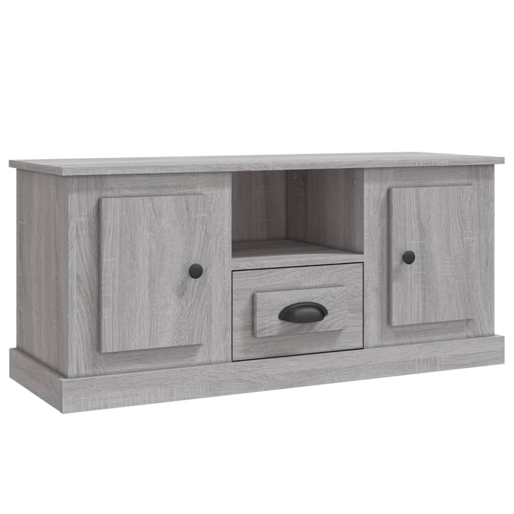 szürke sonoma színű szerelt fa TV-szekrény 100x35,5x45 cm
