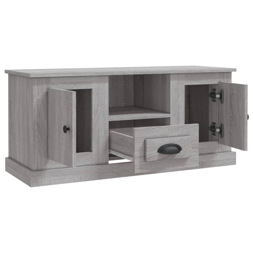 szürke sonoma színű szerelt fa TV-szekrény 100x35,5x45 cm