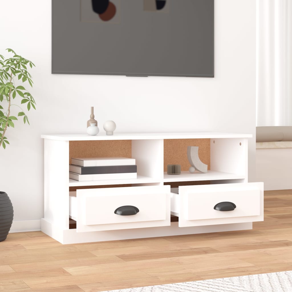 fehér szerelt fa TV-szekrény 93x35,5x45 cm