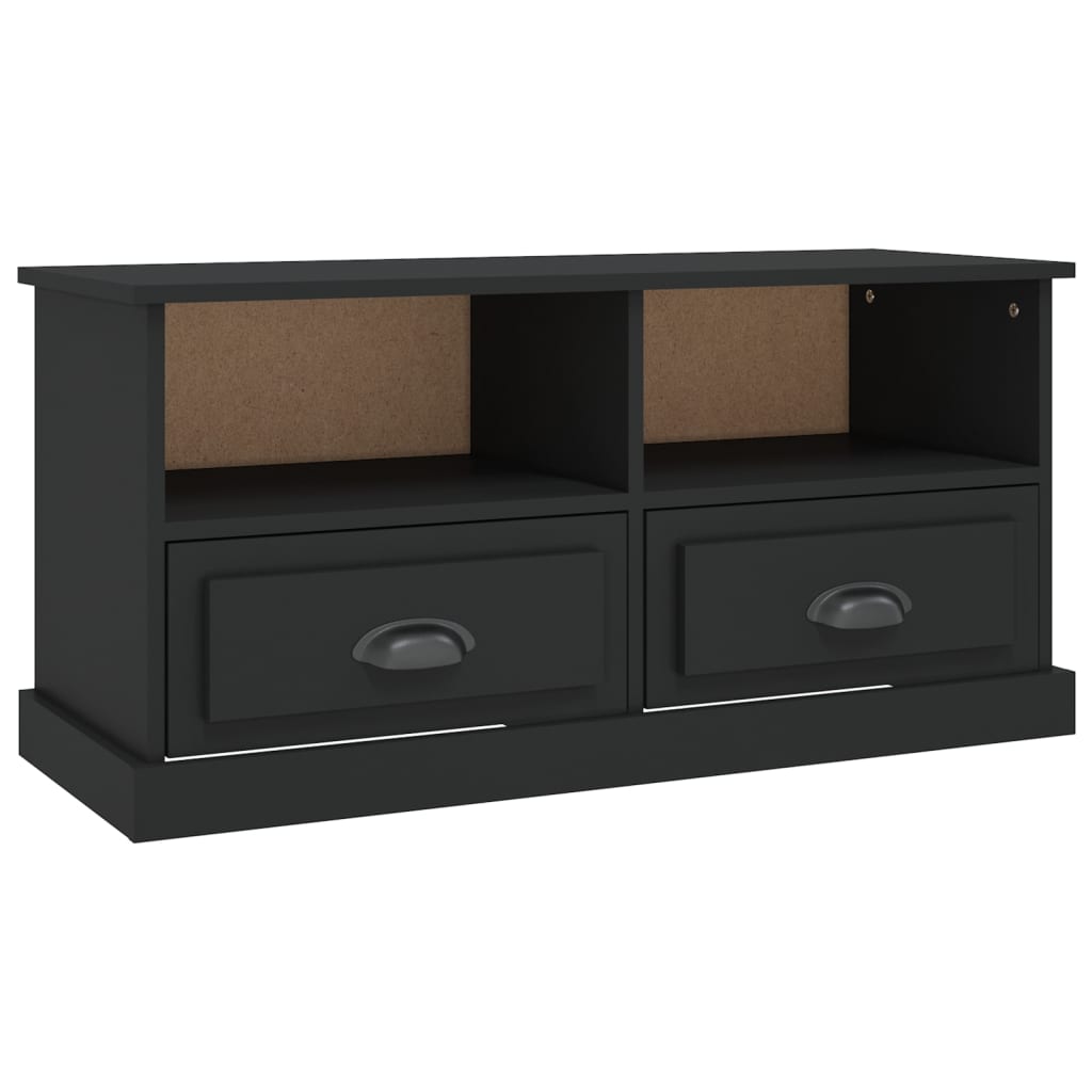 fekete szerelt fa TV-szekrény 93x35,5x45 cm