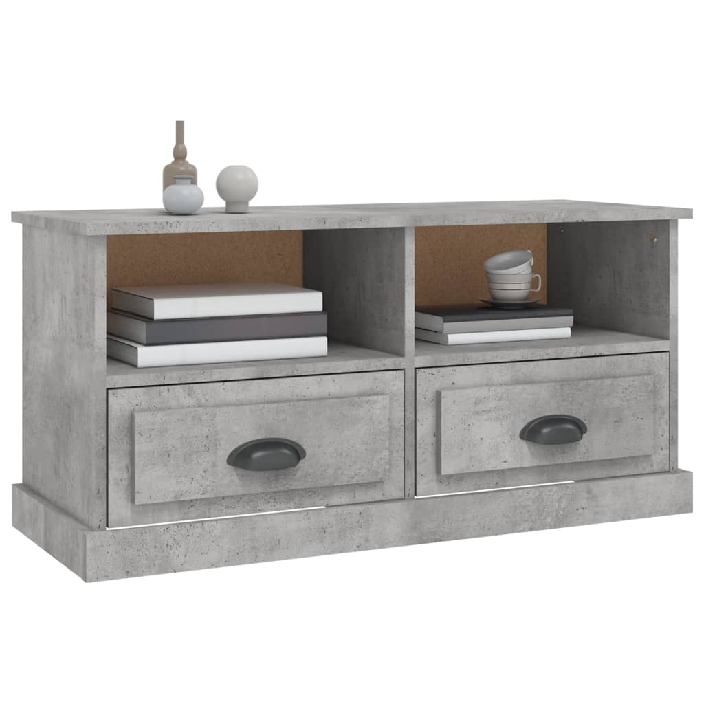 betonszürke szerelt fa TV-szekrény 93 x 35,5 x 45 cm