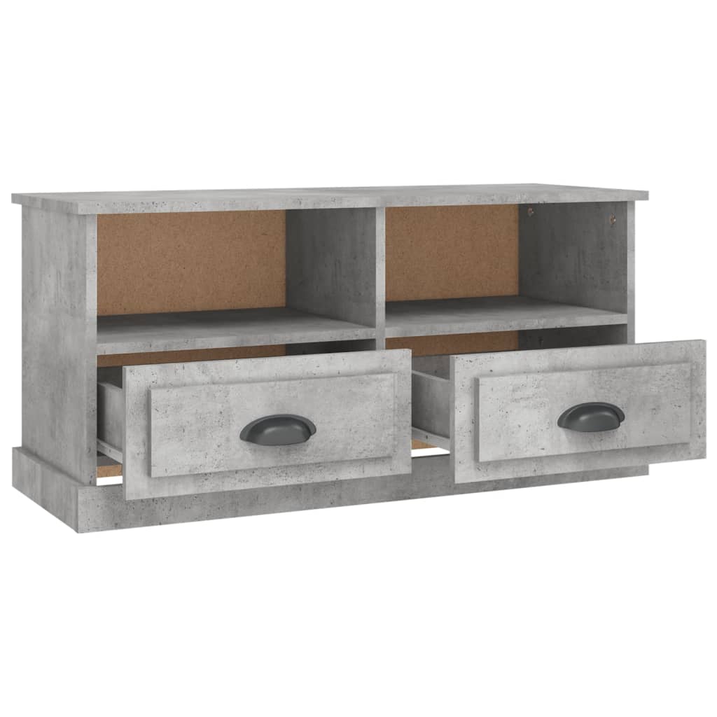 betonszürke szerelt fa TV-szekrény 93 x 35,5 x 45 cm