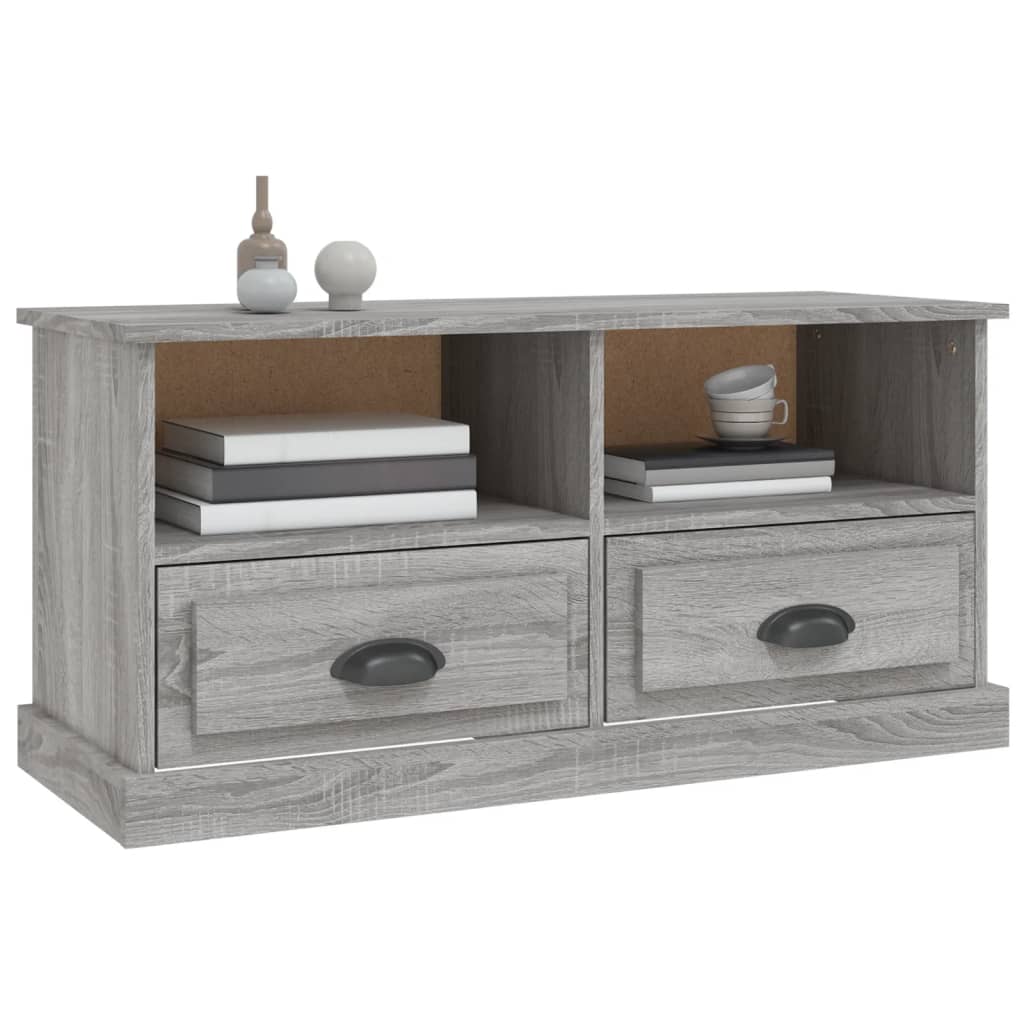 szürke sonoma színű szerelt fa TV-szekrény 93x35,5x45 cm
