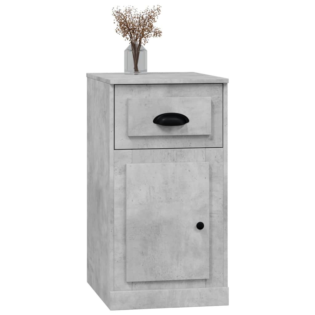 betonszürke szerelt fa kisszekrény fiókkal 40 x 50 x 75 cm