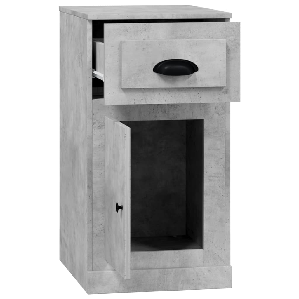 betonszürke szerelt fa kisszekrény fiókkal 40 x 50 x 75 cm