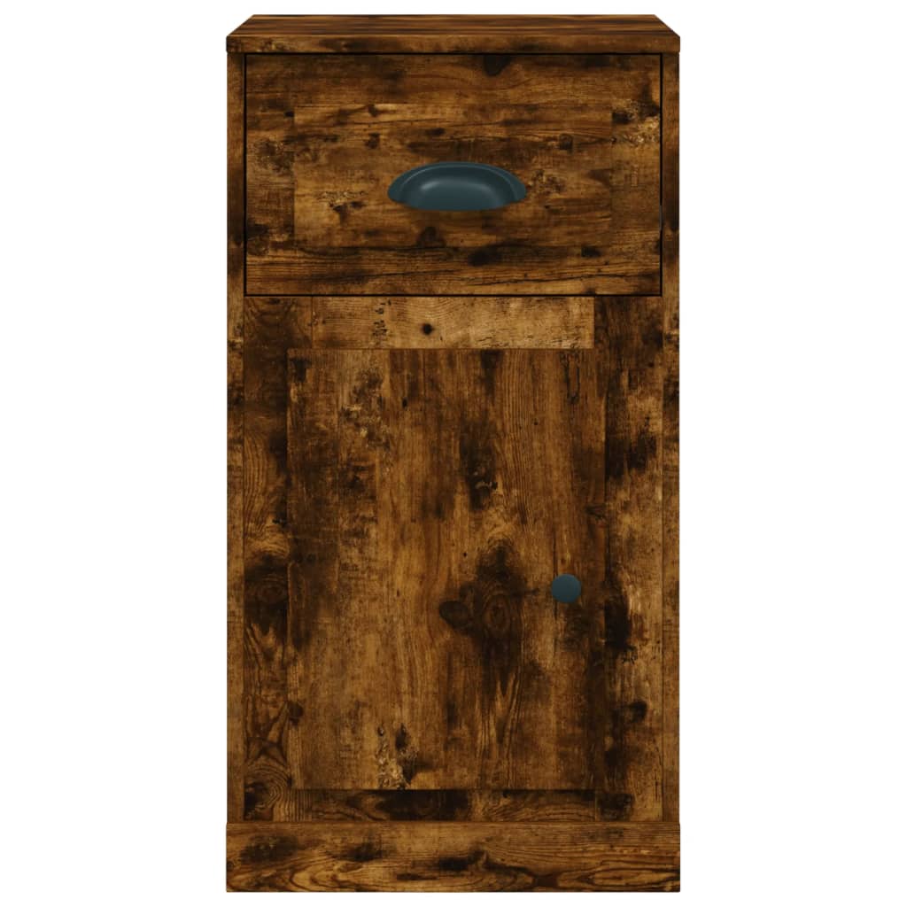 füstös tölgy színű szerelt fa kisszekrény fiókkal 40x50x75 cm