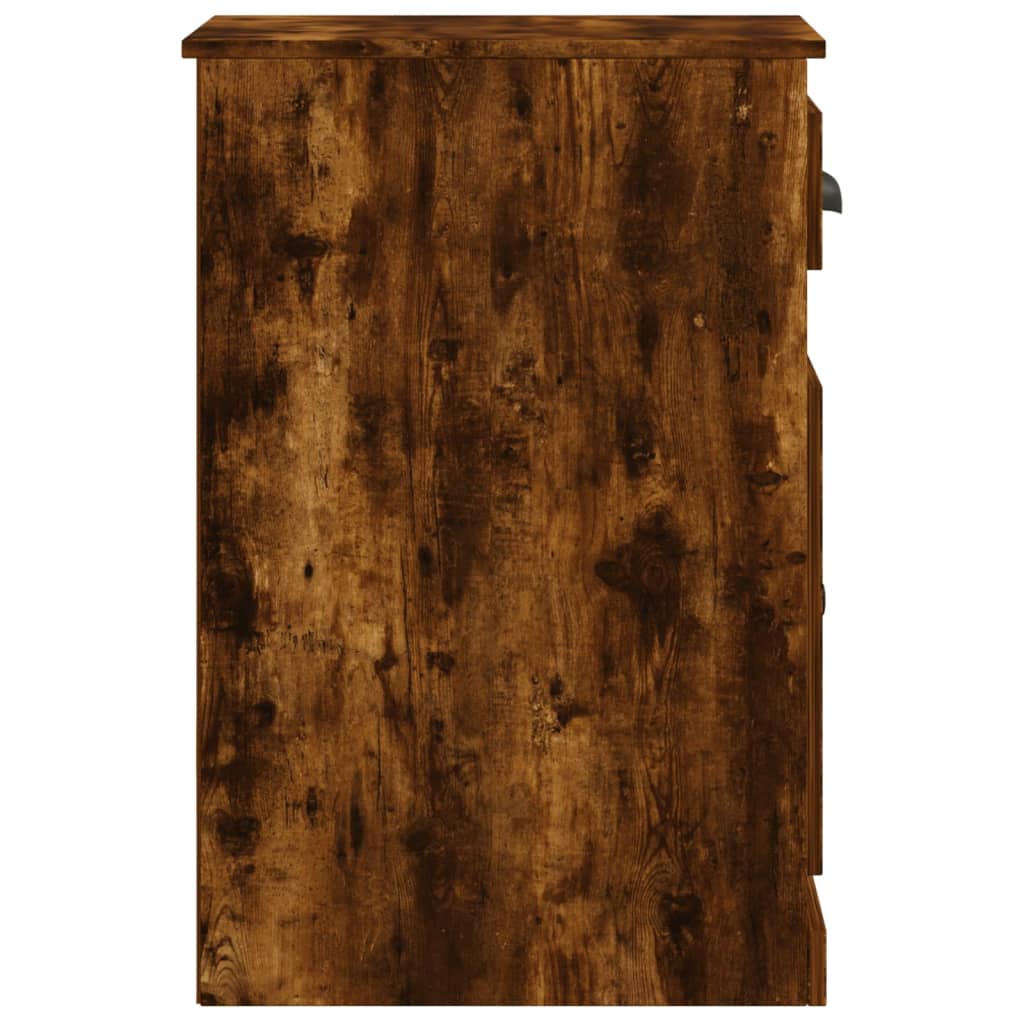 füstös tölgy színű szerelt fa kisszekrény fiókkal 40x50x75 cm