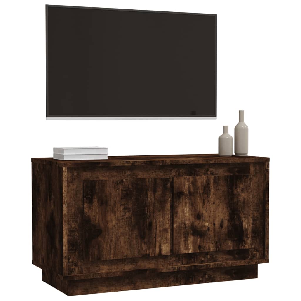 füstös tölgy színű szerelt fa TV-szekrény 80x35x45 cm