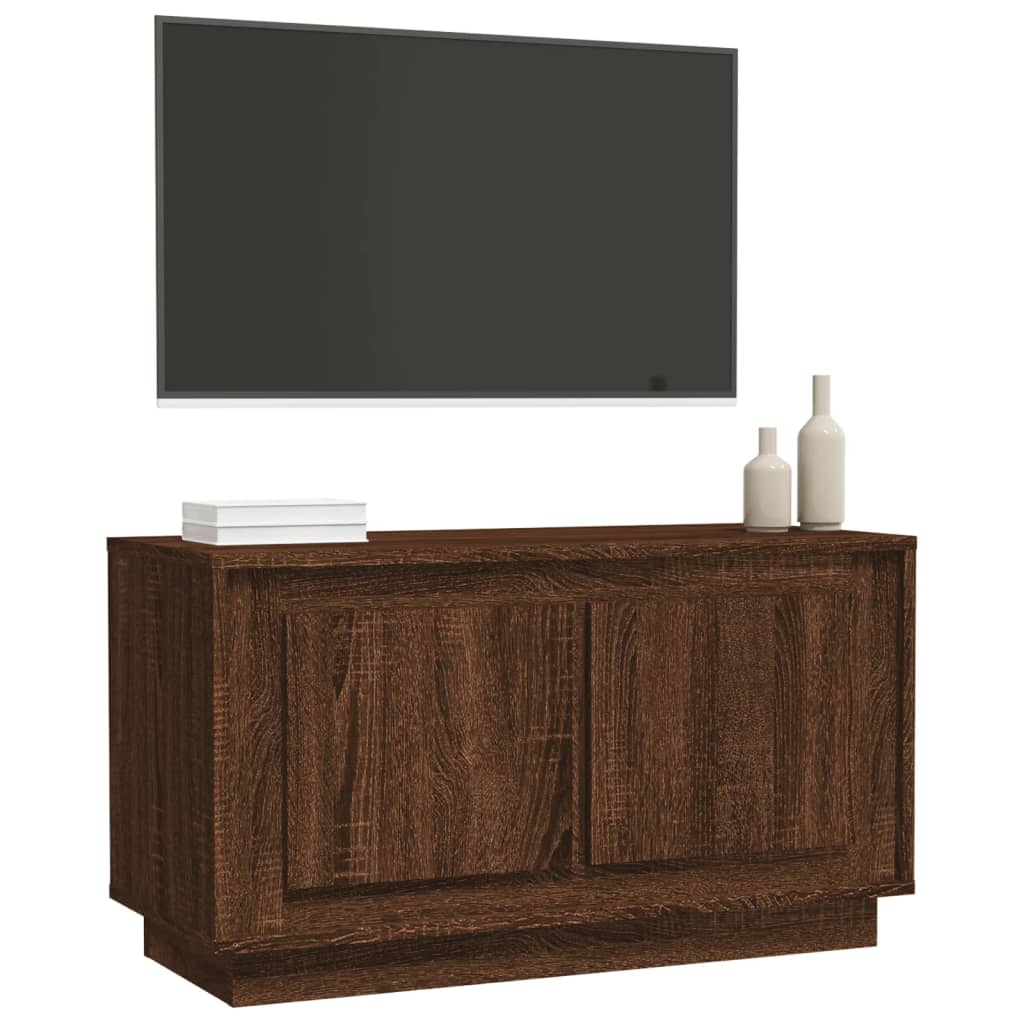 barna tölgyszínű szerelt fa TV-szekrény 80x35x45 cm