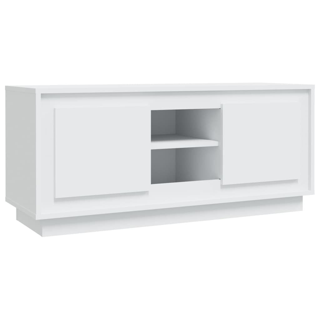 fehér szerelt fa TV-szekrény 102 x 35 x 45 cm