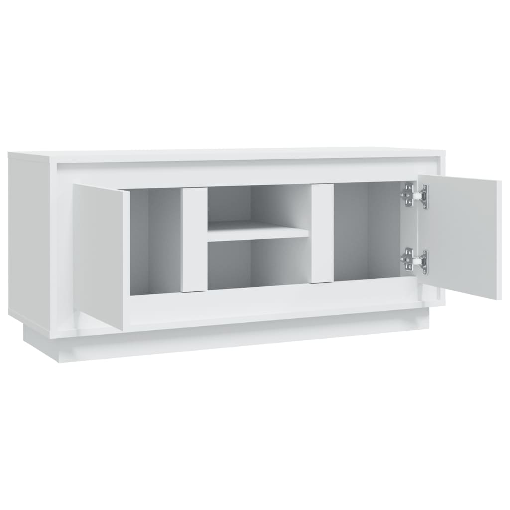 fehér szerelt fa TV-szekrény 102 x 35 x 45 cm