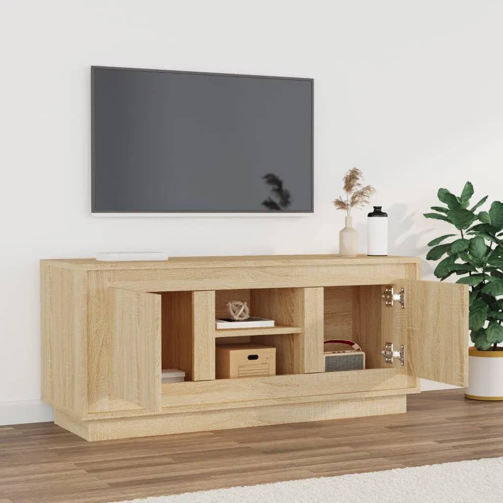 sonoma tölgyszínű szerelt fa TV-szekrény 102x35x45 cm